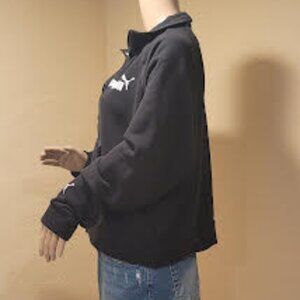 Puma  cropped XL half zip kangaroo pocket sweatshirt